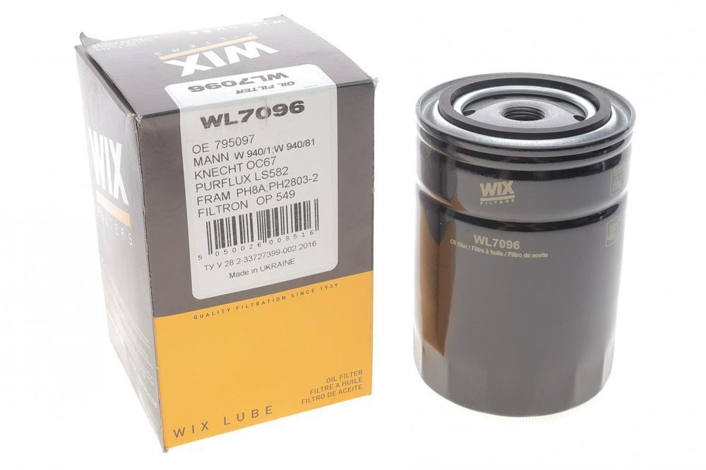 Фільтр масляний Toyota Land Cruiser (J4 / J5 / J6 / J7 / J8) 2.4-3.4 D / 2.4-4.5 69-97 (WIX WL7096) WIX WL7096 фото