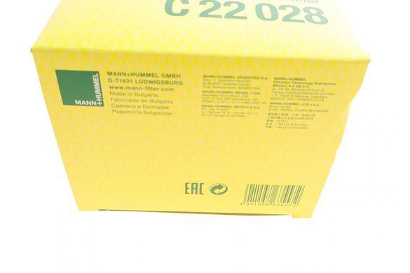 Фильтр воздушный Mercedes C-class (W205) 2.2CDI OM651 14-18/GLC (X253) 2.2CDI OM651 15-19 (MANN C 22 028) C 22 028 фото