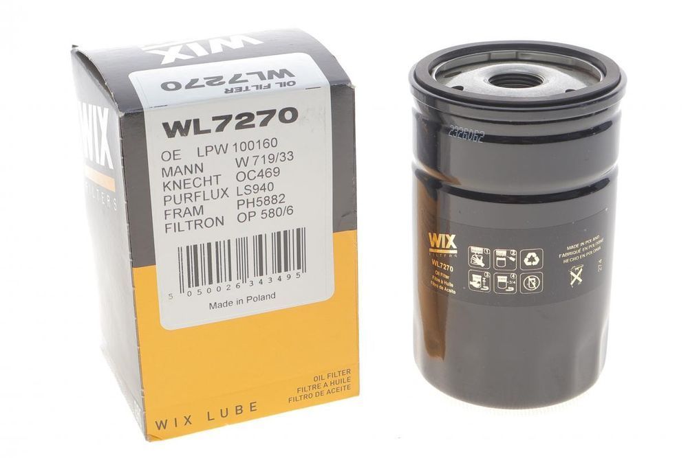 Фільтр масляний Rover 75 2.5 i 99-05 / MG ZT 2.5 V6 24V 01-06 (WIX WL7270) WIX WL7270 фото