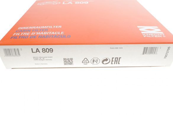 Фільтр салону Skoda Fabia/Roomster/VW Polo 99-10 (KNECHT LA 809) KNECHT LA 809 фото
