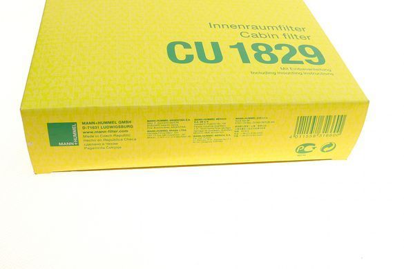 Фильтр салона Renault Clio 05-14/Duster 10-18/Logan 04-/Nissan Micra 03-10/Note 06-13/Almera 12- (MANN CU 1829) CU 1829 фото