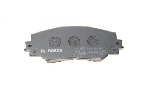 Колодки гальмівні (передні) Toyota Corolla 01-18/Auris 07-12/Rav4 III 05-/Yaris/Prius+ 12- 0 986 494 240 фото