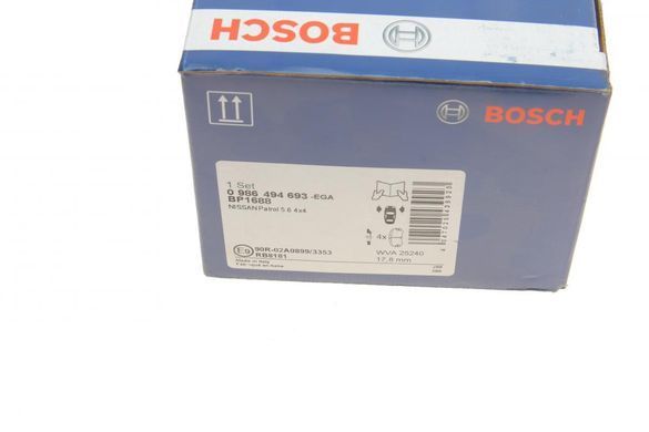 Колодки тормозные (передние) Nissan Patrol 10- 0 986 494 693 фото