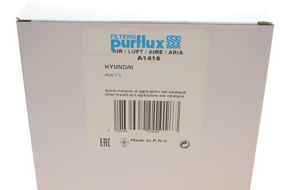 Фильтр воздушный Hyundai Atos 1.1 03-10 (Purflux A1418) A1418 фото