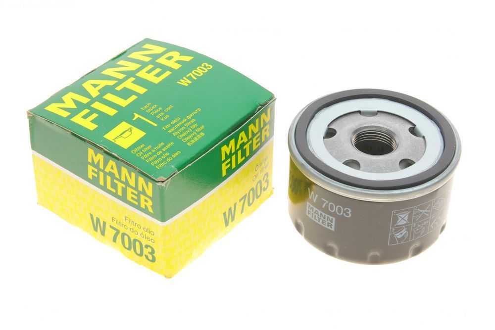 Фильтр масляный Fiat Doblo/Idea 1.9JTD 05-/Punto 03-12/Stilo 01-08/Panda/500 1.0Hybr. 20- (MANN W 7003) W 7003 фото