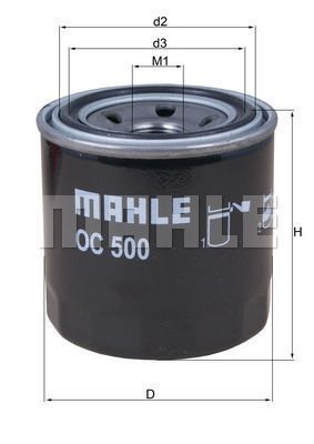 Фильтр масляный Mitsubishi Pajero 1.8-3.5 V6 94- (MAHLE OC 500) MAHLE OC 500 фото