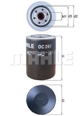Фильтр масляный Mitsubishi Pajero 2.8TDI/3.2DI-D (MAHLE OC 297) MAHLE OC 297 фото