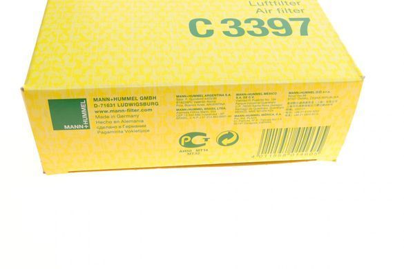 Фильтр воздушный Mercedes E-class (W212) 5.5 M157 11-16/S-class (W221/W222) 4.7 M278/5.5 M157 10-17 (MANN C 3397) C 3397 фото
