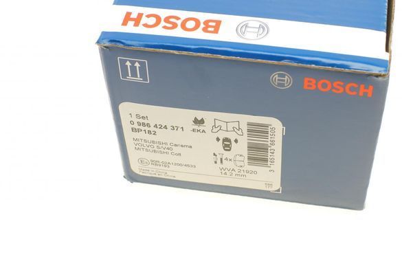 Колодки гальмівні (передні) Mitsubishi Colt 04-12/Carisma/Space Star/Volvo S40/V40 95-06/Smart 04- 0 986 424 371 фото