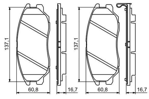 Колодки гальмівні (передні) Hyundai Terracan/Equus/Kia Amanti 99- 0 986 494 347 фото