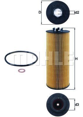 Фильтр масляный VW Passat/Audi A4/A6 2.5 TDI 97-05 (MAHLE OX 164D) MAHLE OX 164D фото