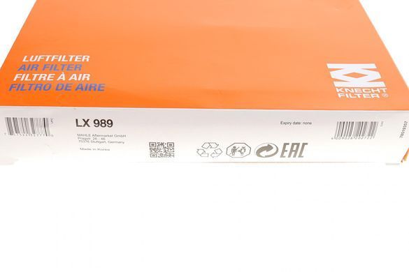 Фільтр повітряний Mitsubishi Pajero/ Montero/ L400 20-3.0 90-07 (KNECHT LX 989) KNECHT LX 989 фото