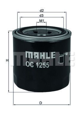 Фильтр масляный Hyundai I30/I40/ Kia Cee'd/Rio 1.4-1.6GDI 10- (MAHLE OC 1255) MAHLE OC 1255 фото