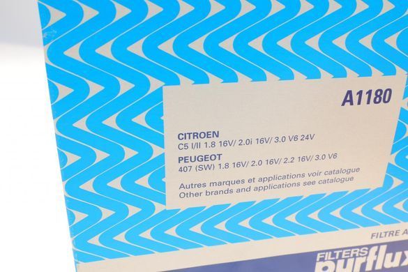 Фільтр повітряний Citroen C5/Peugeot 407 1.8-3.0 04- (Purflux A1180) A1180 фото